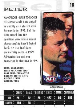 2000 Select AFL Millennium #18 Peter Bell Back